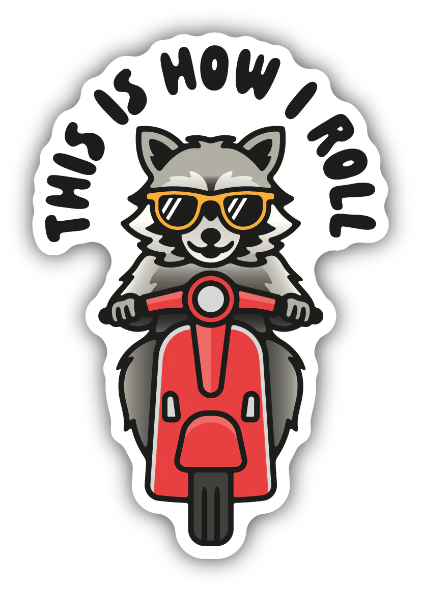 Stickers Northwest - This is How I Roll Sticker, Raccoon