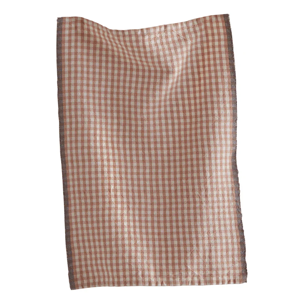 Tag Ltd. - Linen Check Dishtowel, Blush