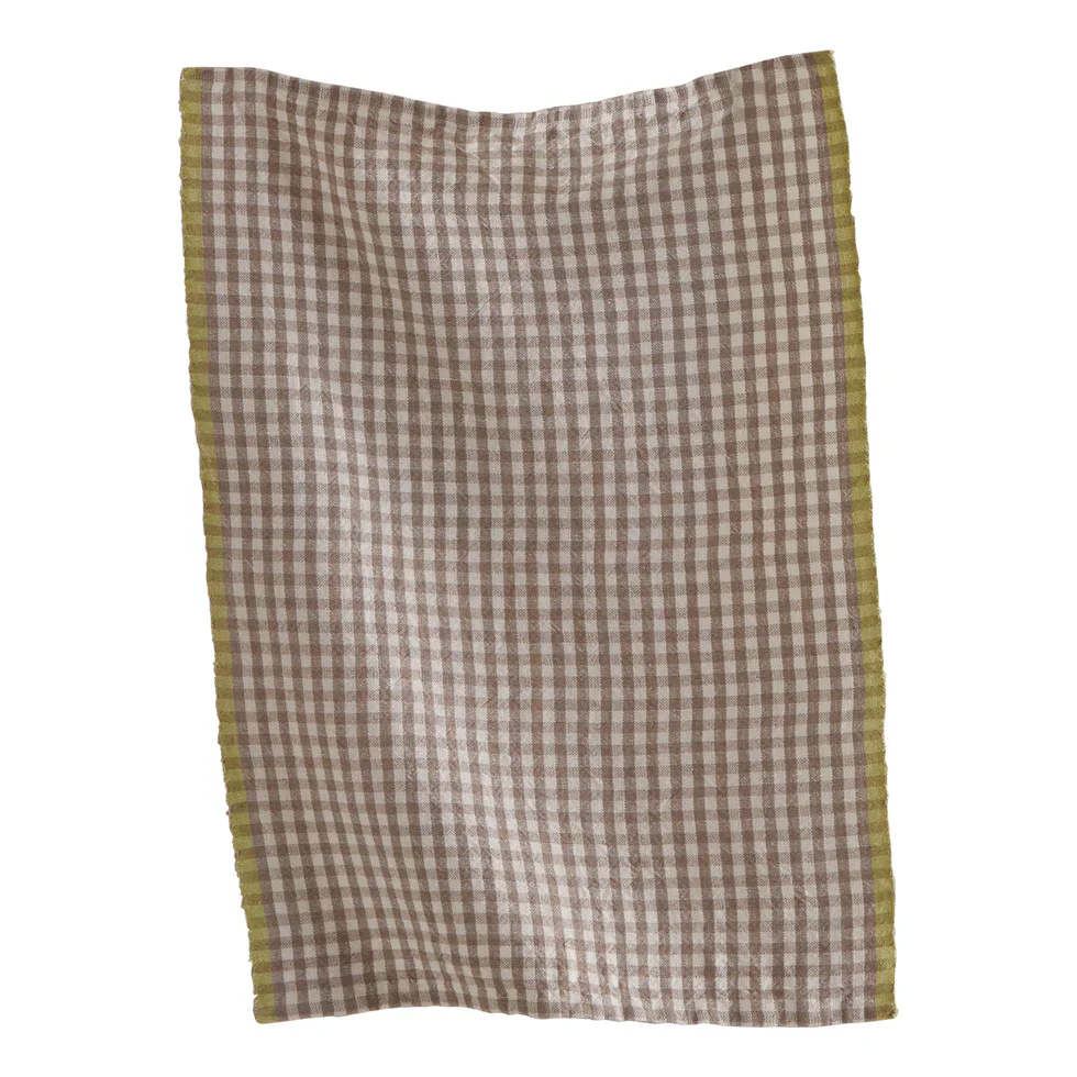 Tag Ltd. - Linen Check Dishtowel, Grey