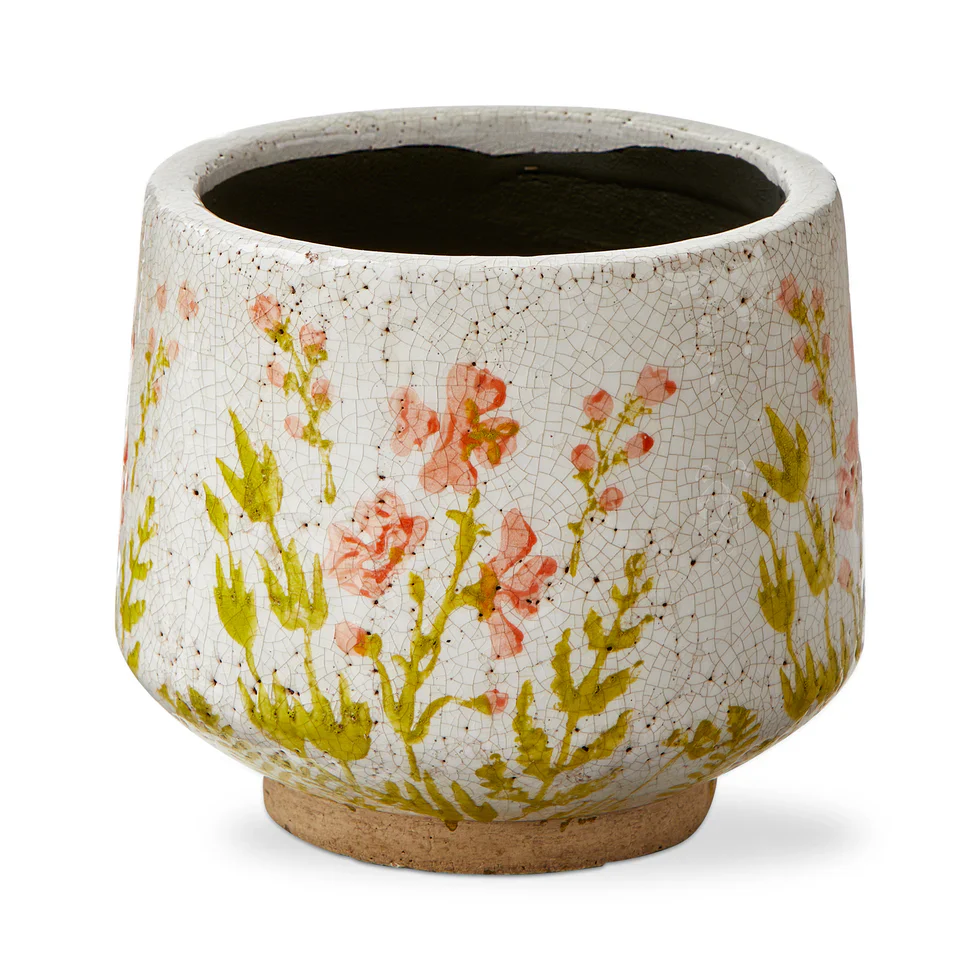 Tag - Pink Wild Flower Footed Planter