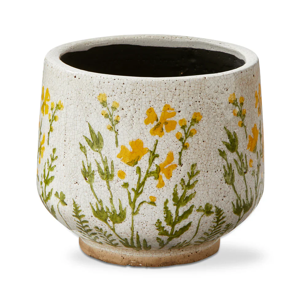 Tag - Yellow Wild Flower Footed Planter