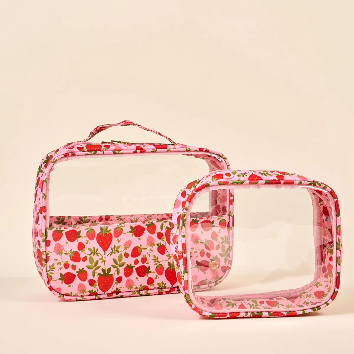 The Darling Effect - Clearly Chic Cosmetic Bag Set, Strawberry Fields