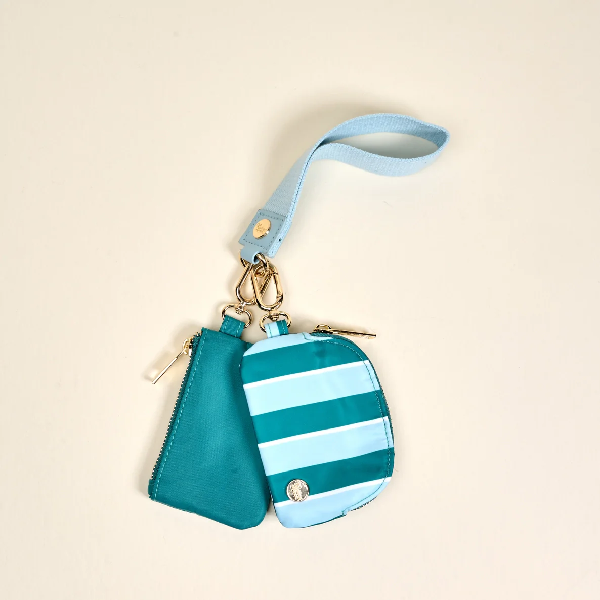 The Darling Effect - Dynamic Duo Pouch Wristlet, Sicily Stripes Teal - Image 3