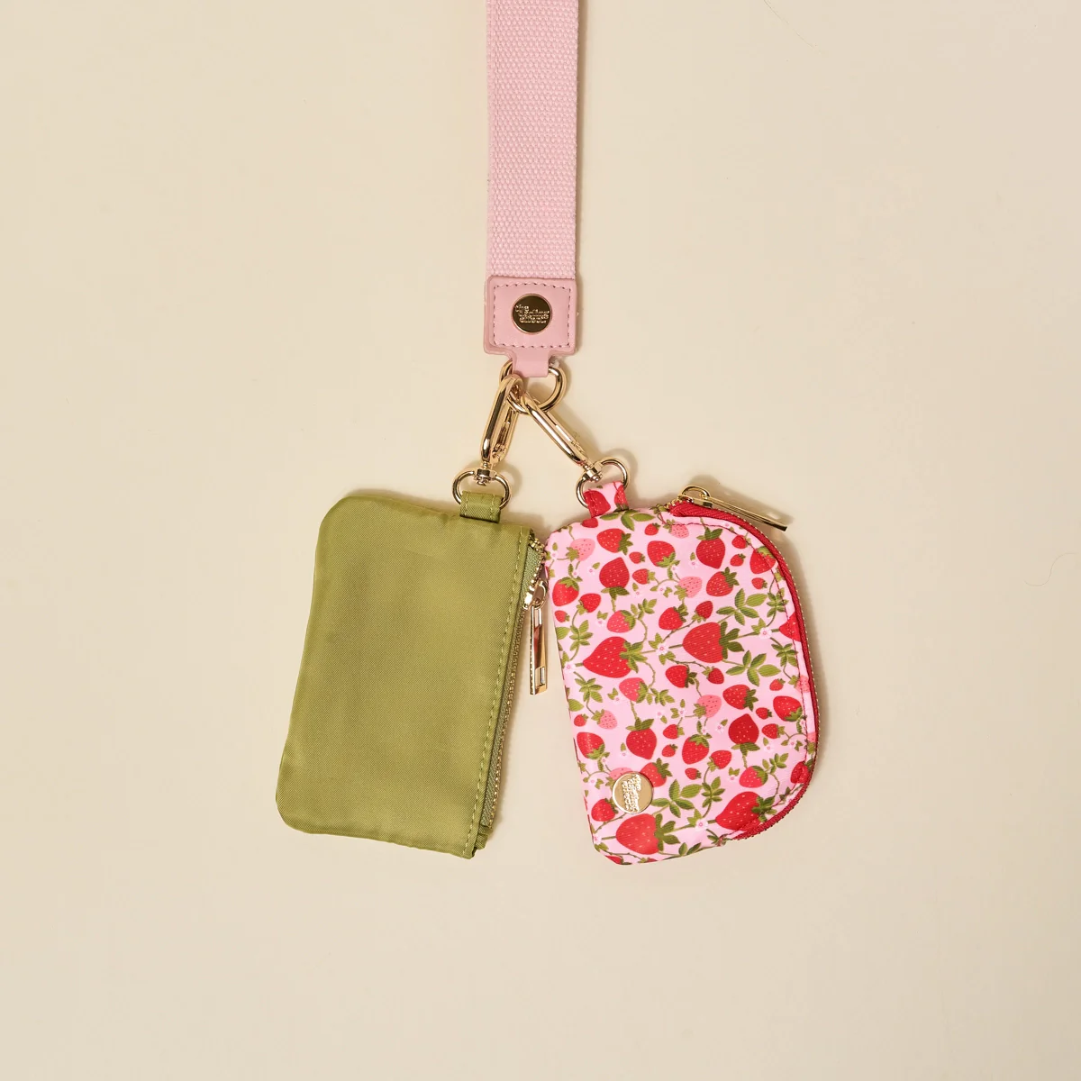 The Darling Effect - Dynamic Duo Pouch Wristlet, Strawberry Fields