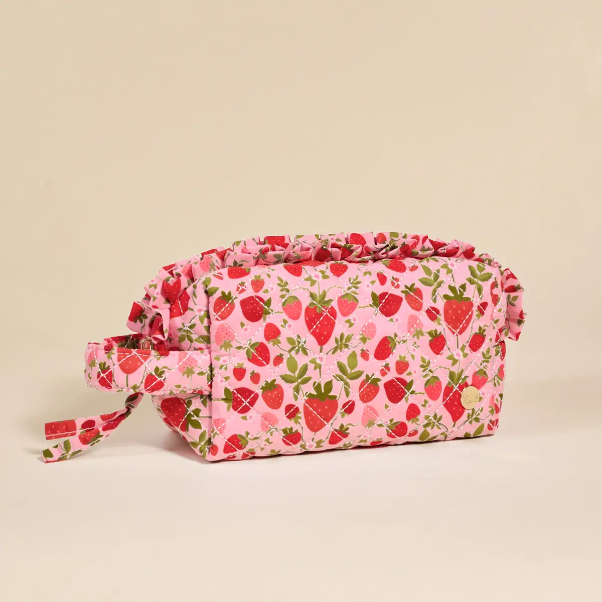 The Darling Effect - Essentials Quilted Cosmetic Pouch, Strawberry Fields