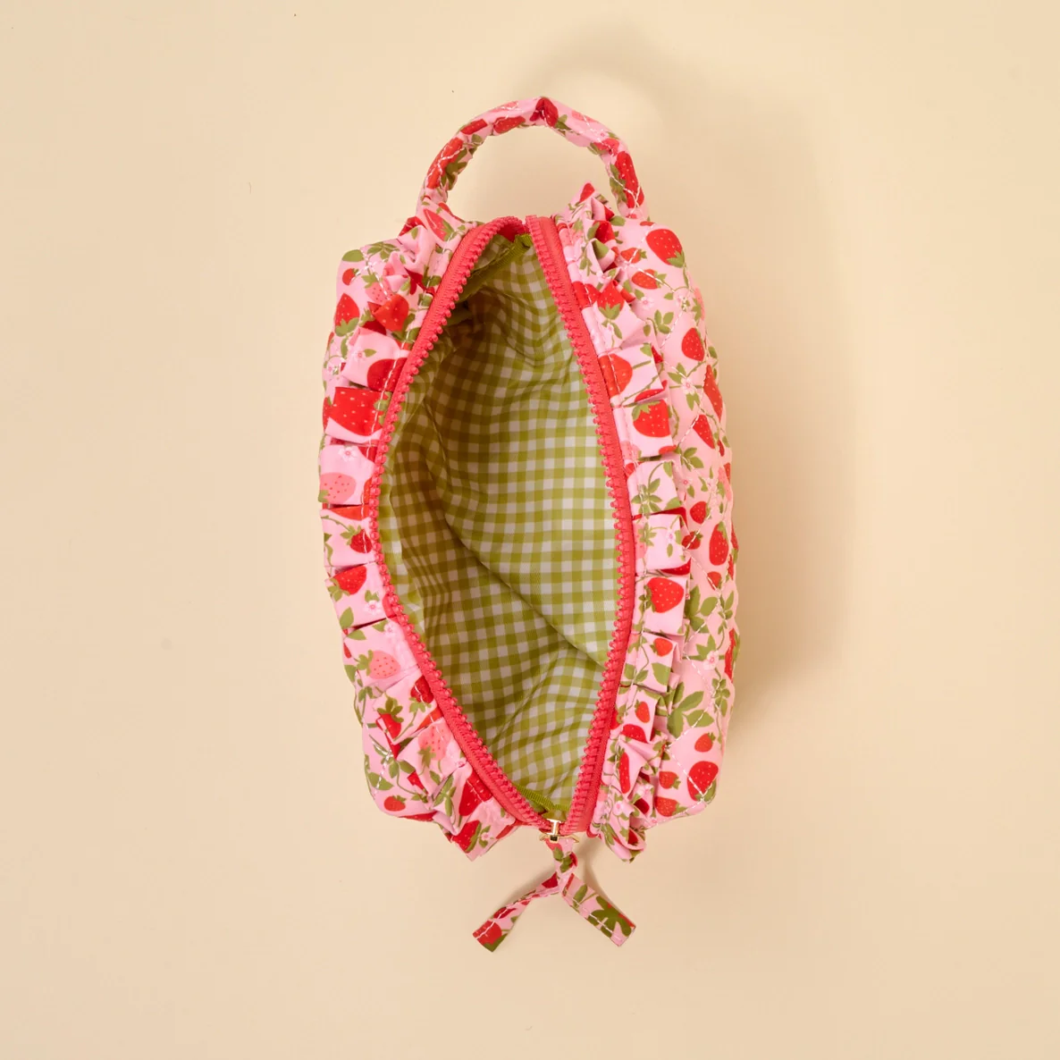 The Darling Effect - Essentials Quilted Cosmetic Pouch, Strawberry Fields - Image 3