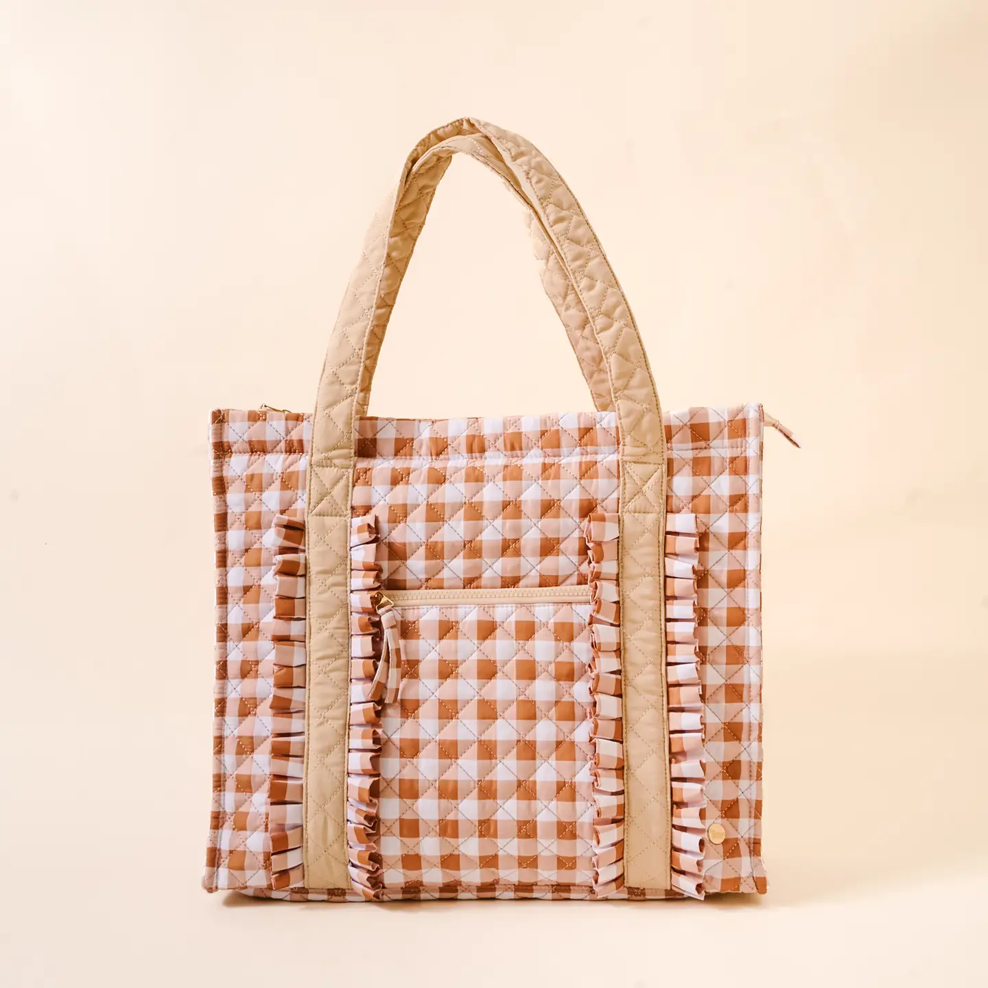 The Darling Effect - Everyday Quilted Tote Bag, Maple Gingham