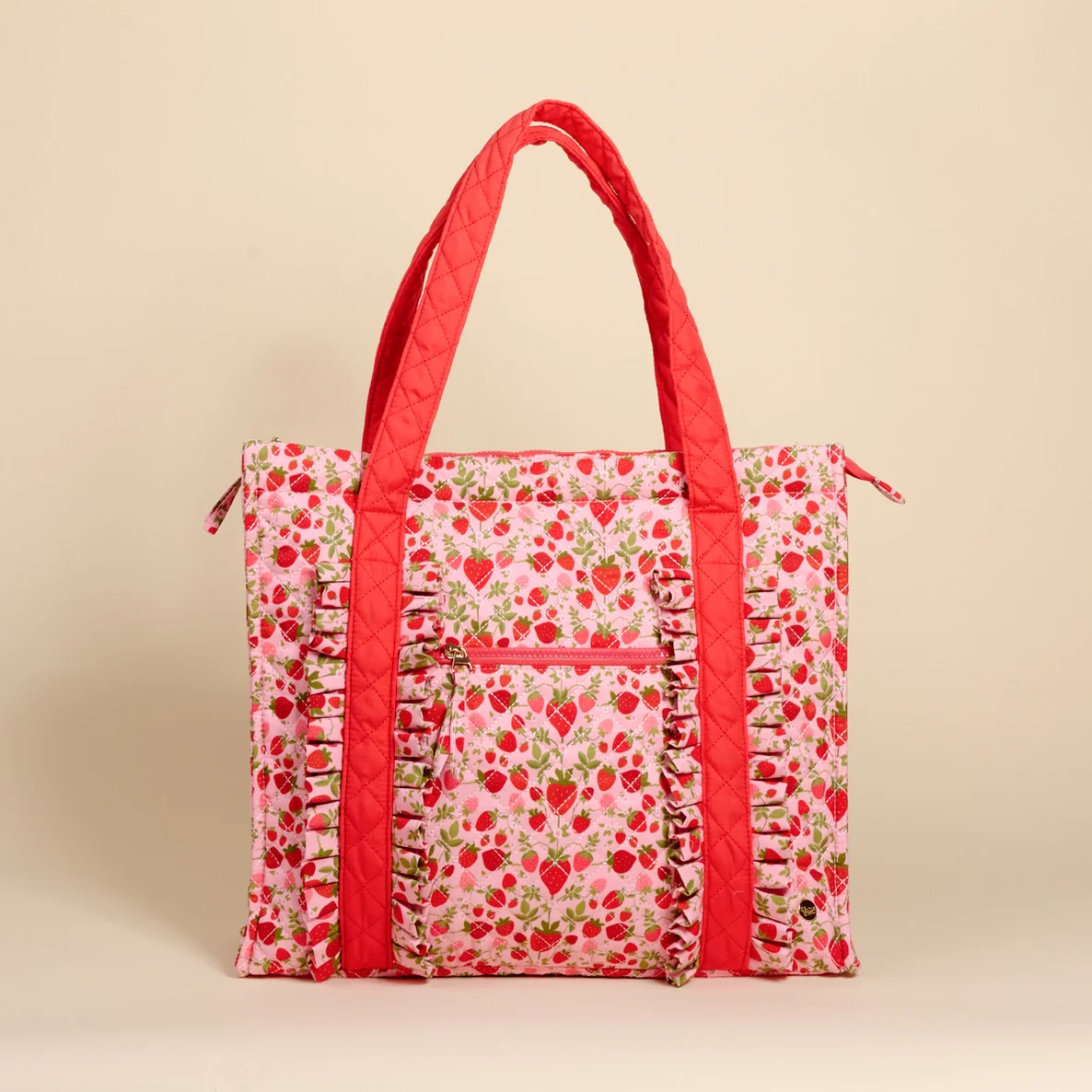 The Darling Effect - Everyday Quilted Tote Bag, Strawberry Fields
