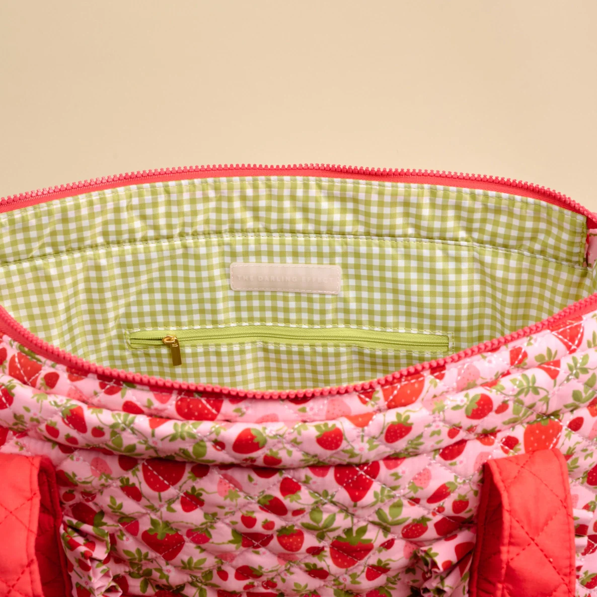 The Darling Effect - Everyday Quilted Tote Bag, Strawberry Fields - Image 2