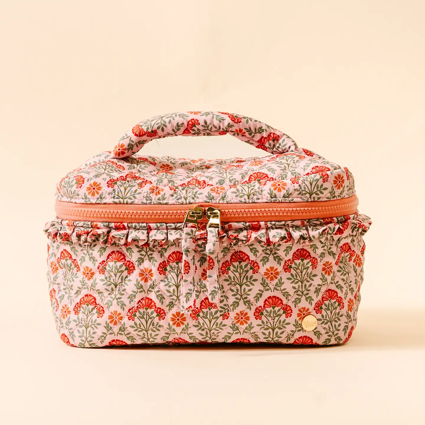 The Darling Effect - Glam & Go Quilted Cosmetic Bag, Everbloom Dusty Rose
