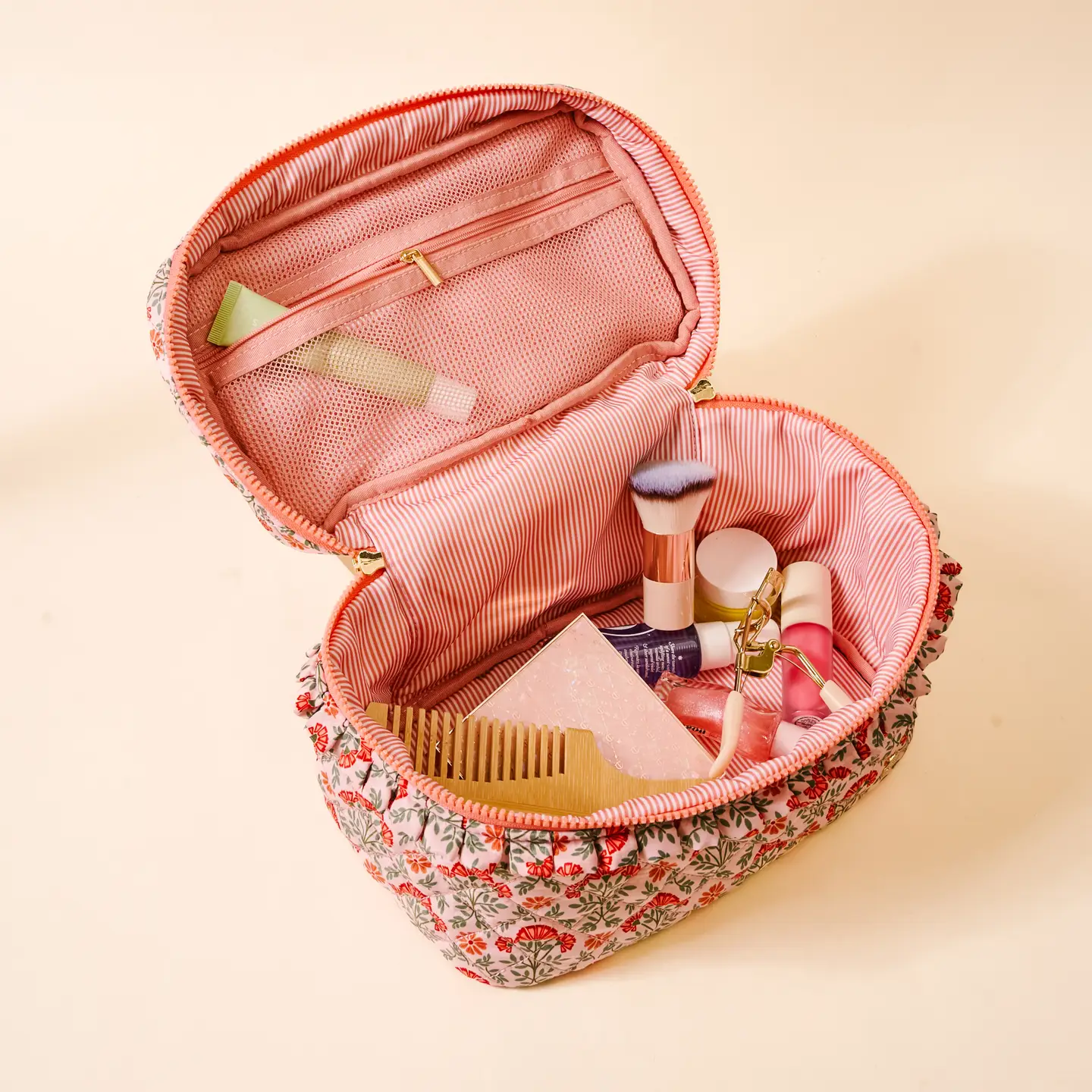 The Darling Effect - Glam & Go Quilted Cosmetic Bag, Everbloom Dusty Rose - Image 2