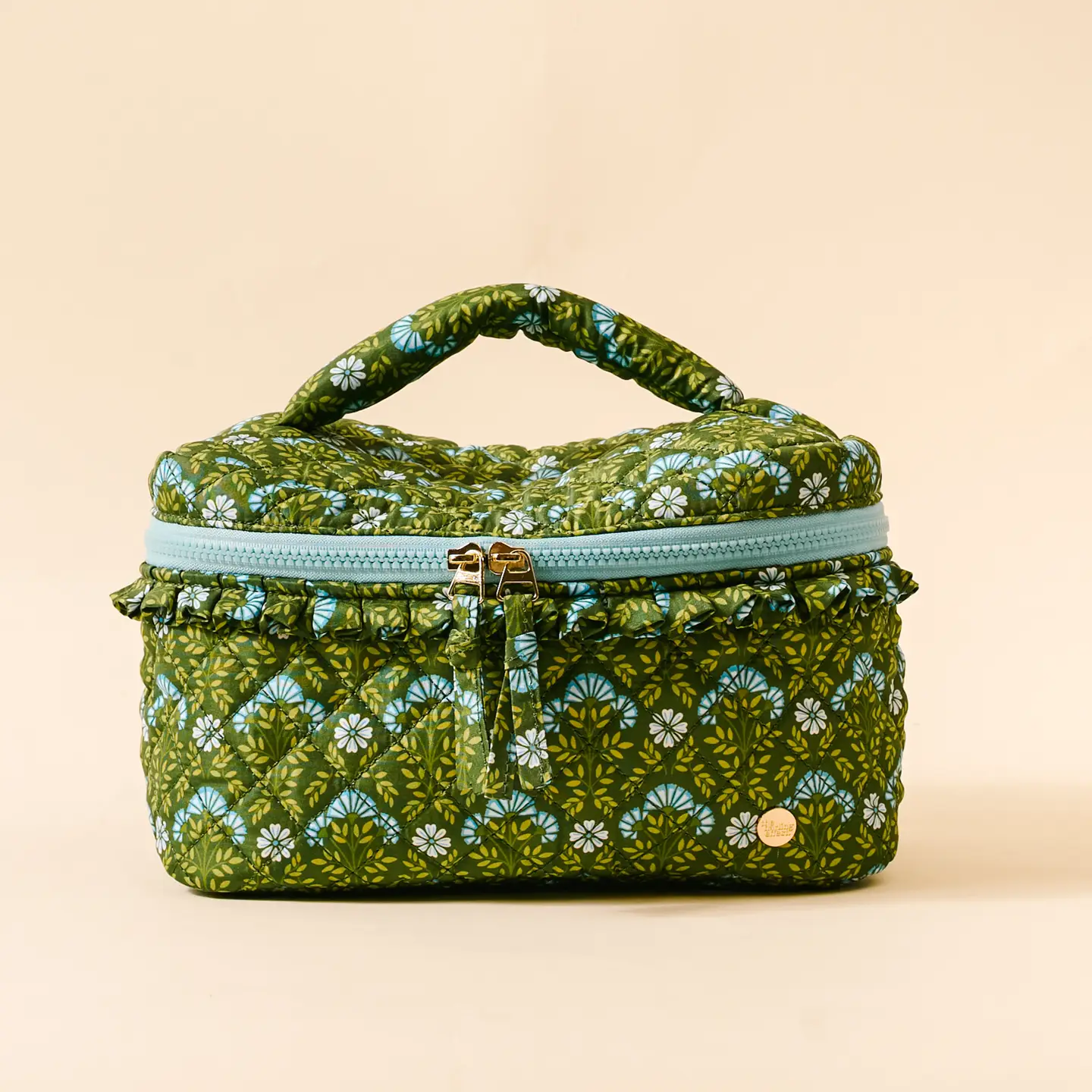 The Darling Effect - Glam & Go Quilted Cosmetic Bag, Everbloom Forest Green