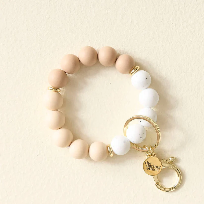 The Darling Effect - Hands-Free Keychain Wristlet, Oatmilk Latte