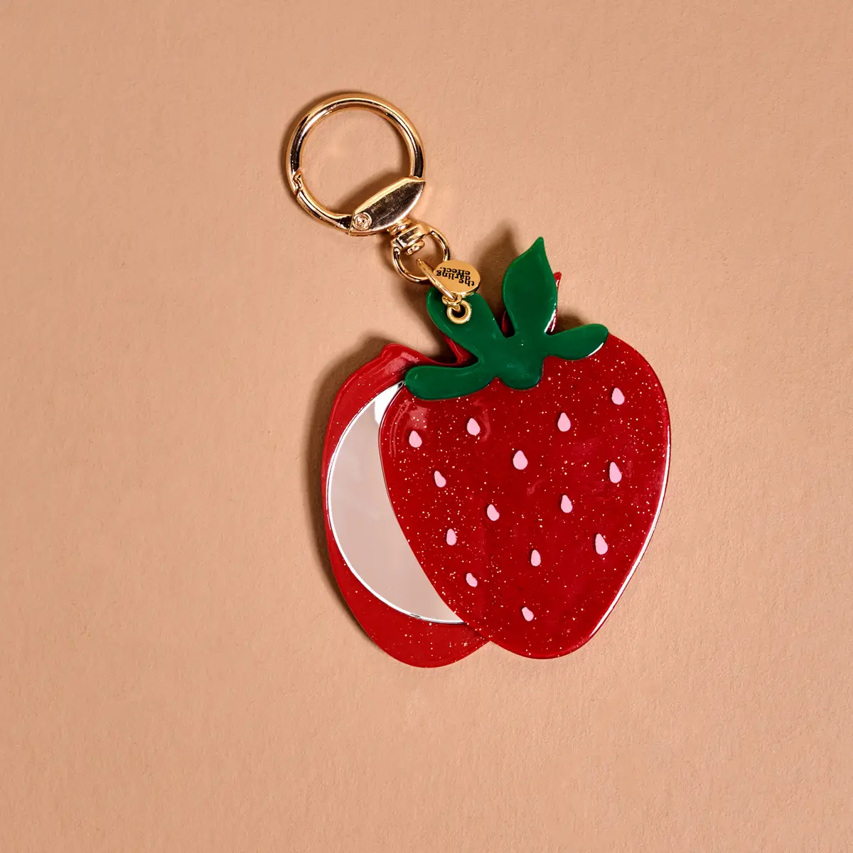 The Darling Effect - Mini Mirror Bag Charm, Strawberry