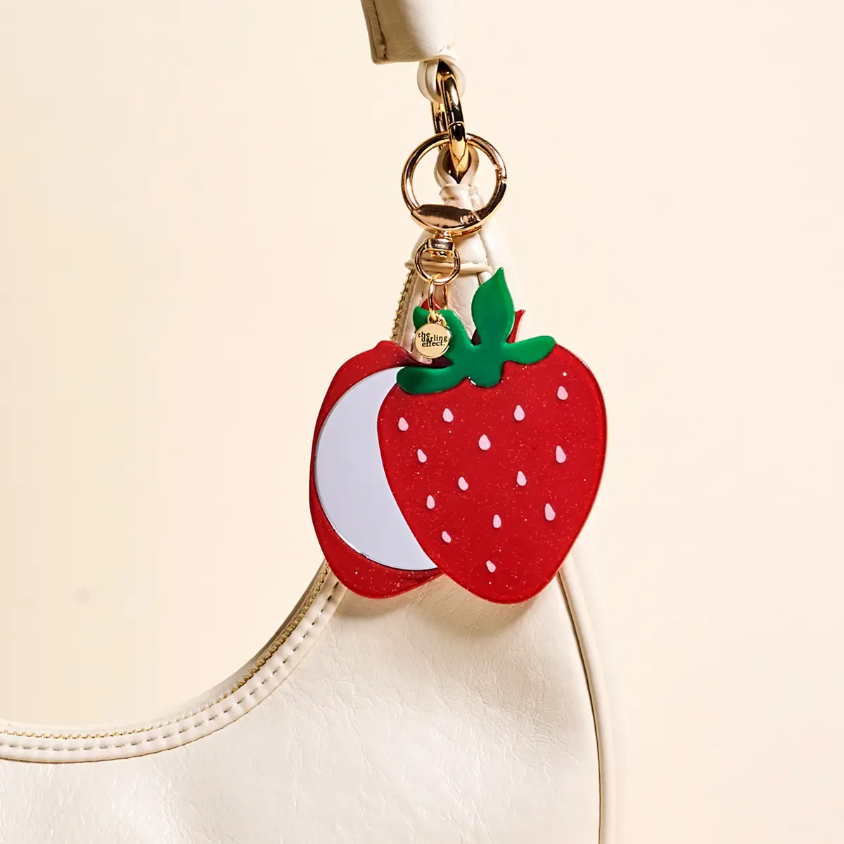 The Darling Effect - Mini Mirror Bag Charm, Strawberry - Image 2