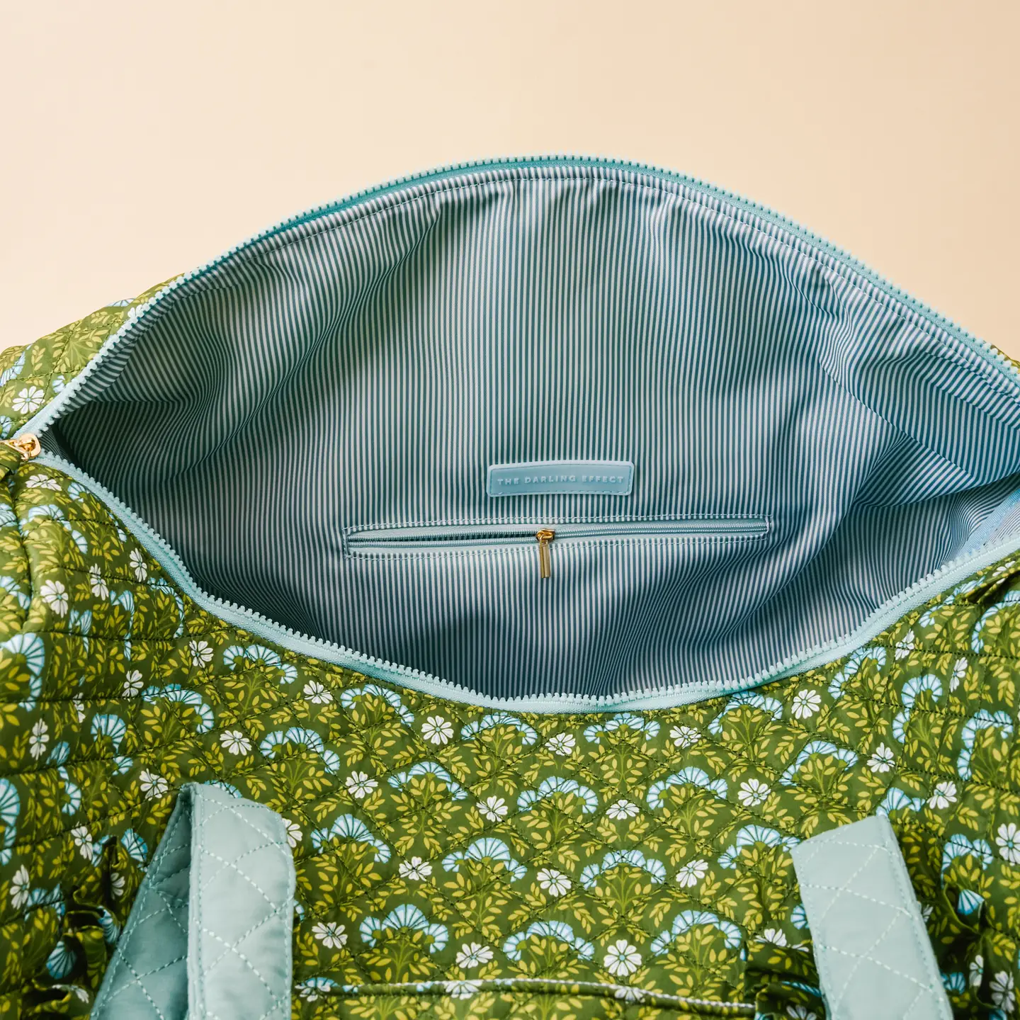 The Darling Effect - On-the-Go Quilted Weekender Bag, Everbloom Forest Green - Image 5