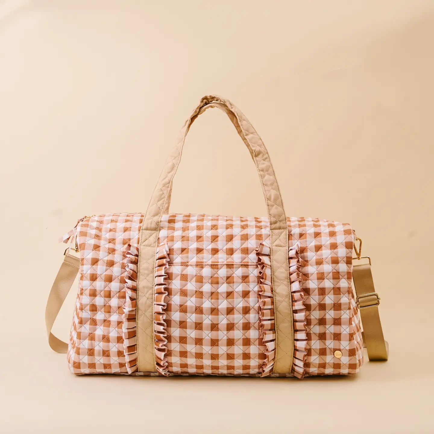 The Darling Effect - On-the-Go Quilted Weekender Bag, Maple Gingham