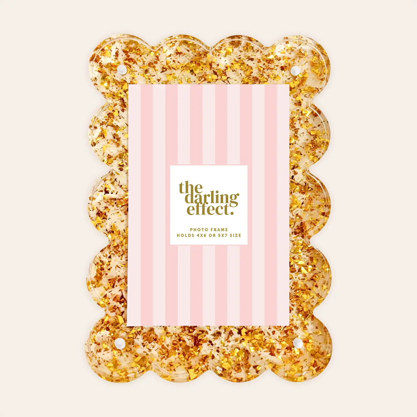 The Darling Effect - Rectangle Acrylic Frame, Confetti Gold