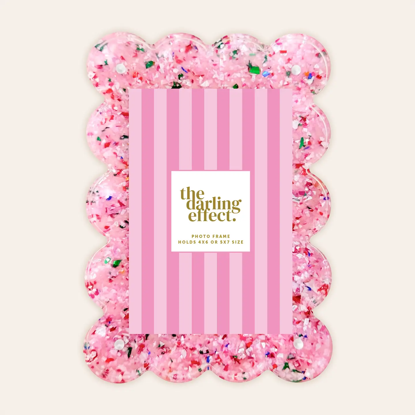 The Darling Effect - Rectangle Acrylic Frame, Confetti Pink