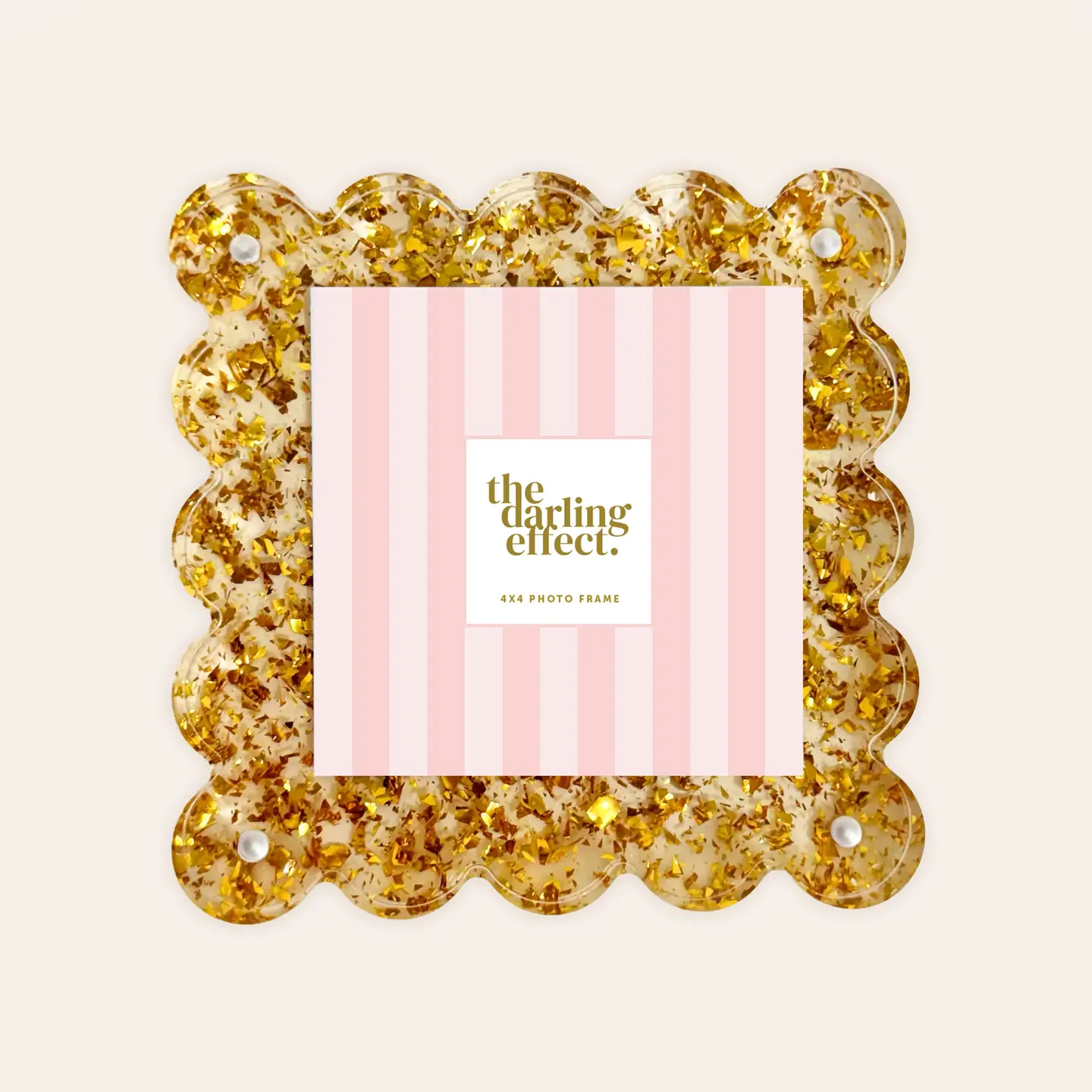 The Darling Effect - Square Acrylic Frame, Confetti Gold