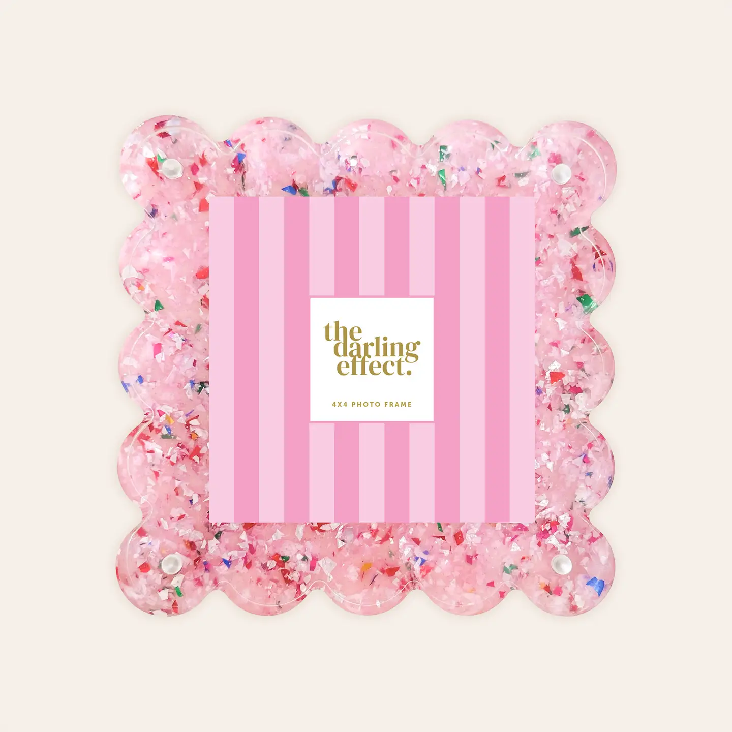 The Darling Effect - Square Acrylic Frame, Confetti Pink
