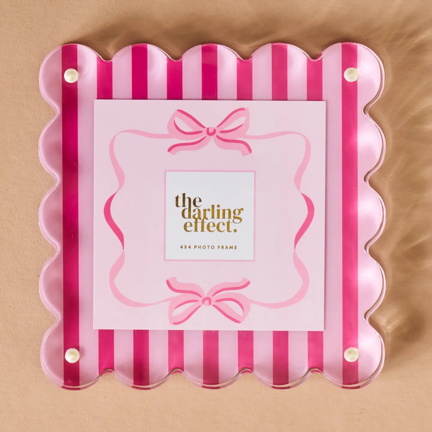 The Darling Effect - Square Scalloped Acrylic Frame, Sweetheart Stripes - Image 2