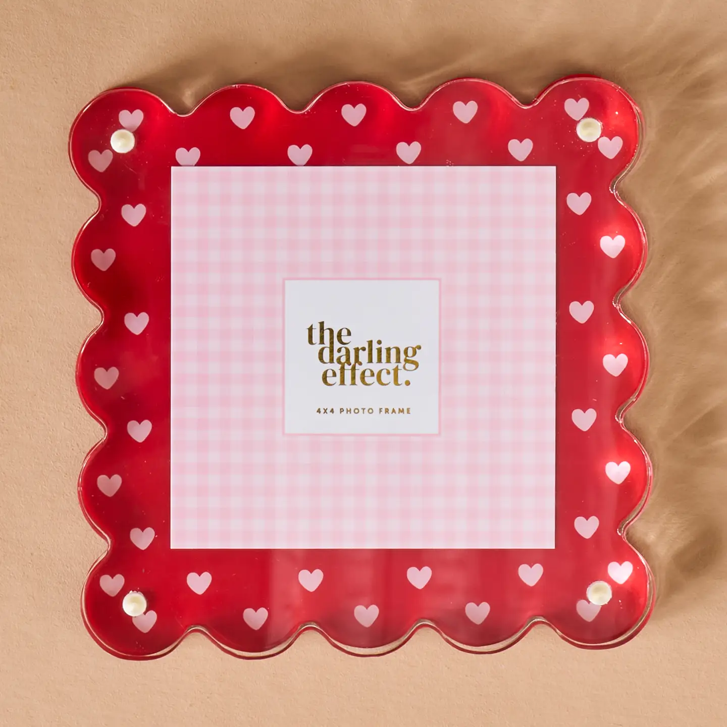 The Darling Effect - Square Scalloped Acrylic Frame, Tiny Hearts - Image 2