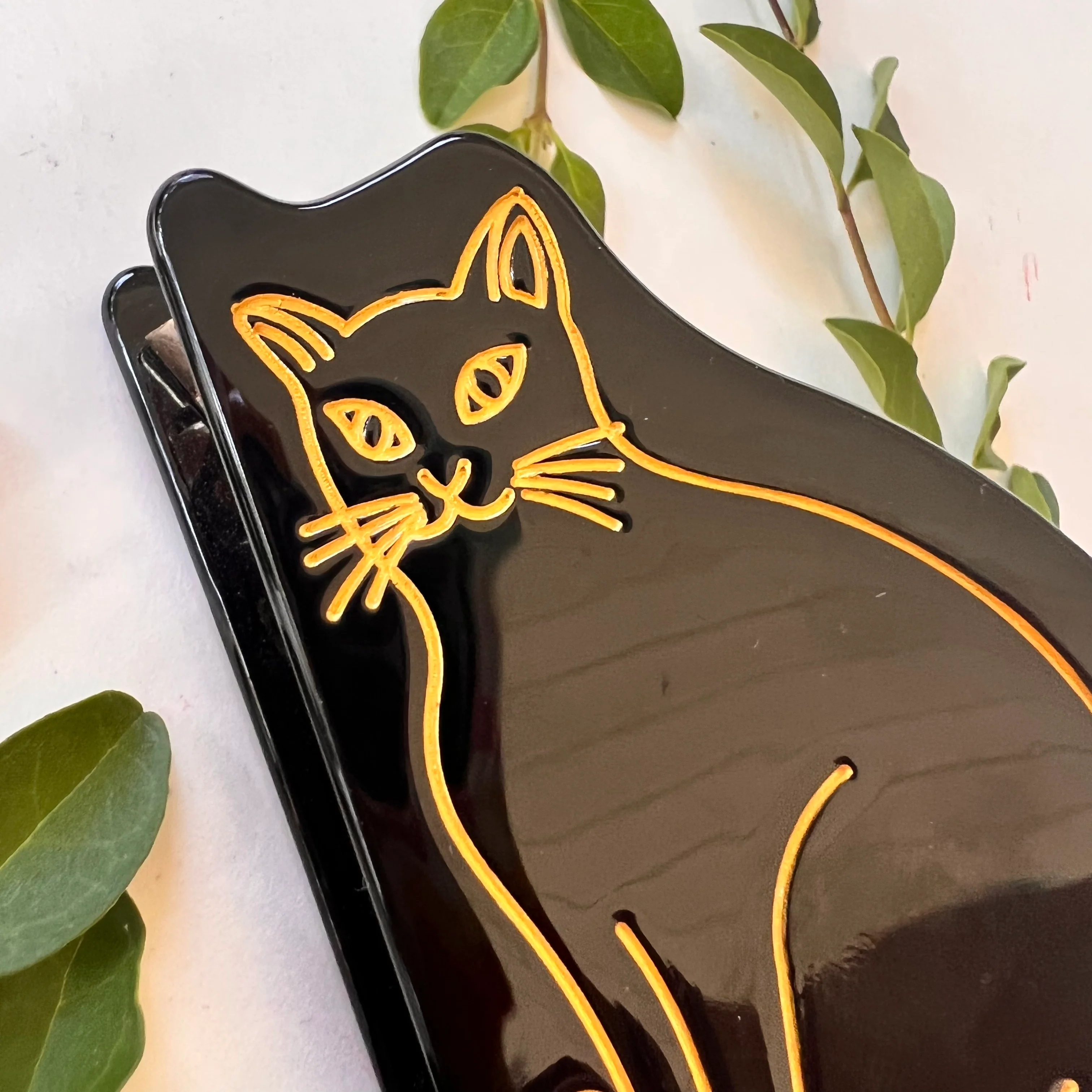 The French Atelier - Black Cat Hair Clip - Image 3
