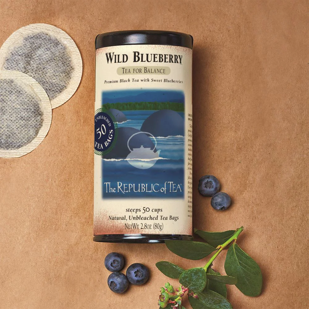 The Republic of Tea - Wild Blueberry Black Tea, 50 Tea Bags
