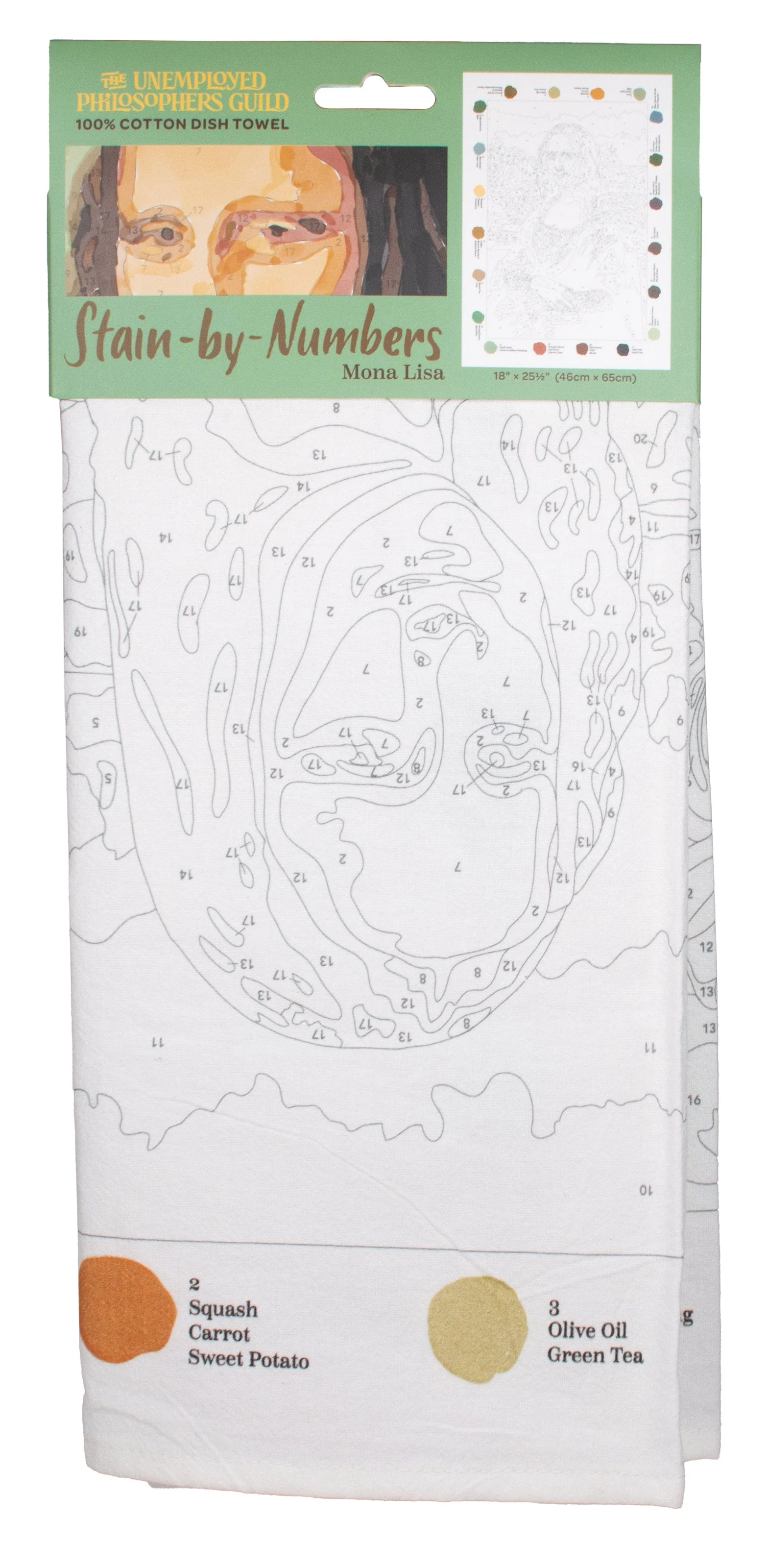 The Unemployed Philosophers Guild - Mona Lisa Stain by Numbers Towel - Image 2