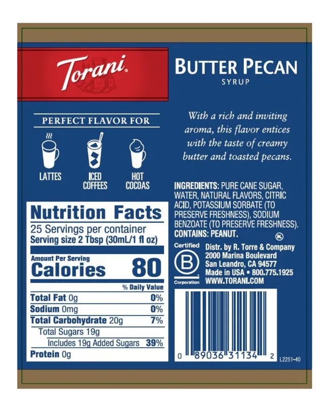 Torani - Butter Pecan Syrup - Image 2