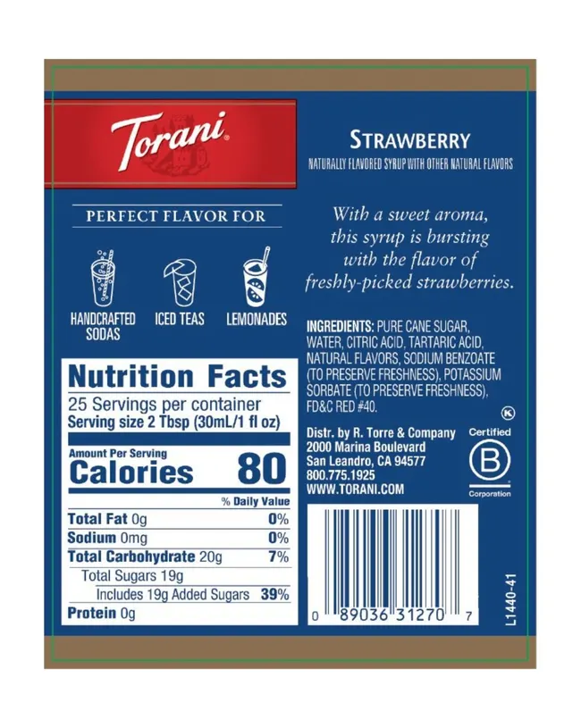 Torani - Strawberry Syrup - Image 2