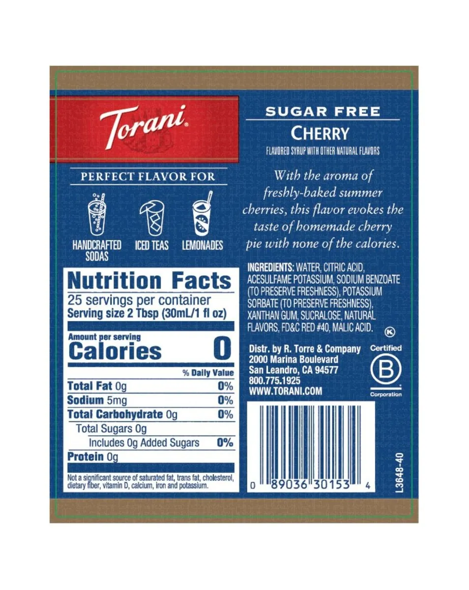 Torani - Sugar Free Cherry Syrup - Image 2