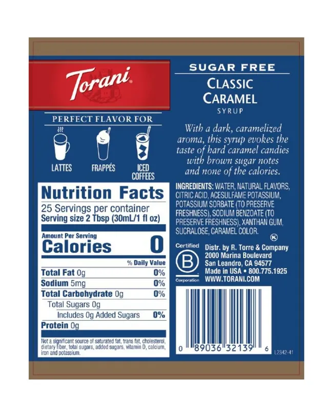 Torani - Sugar Free Classic Caramel Syrup - Image 2