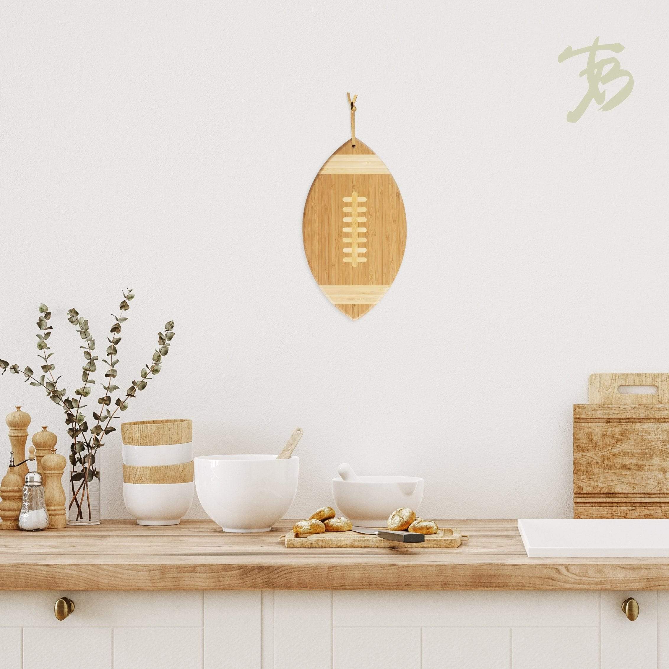 Totally Bamboo - Football Shaped Serving Cutting Board - Image 3