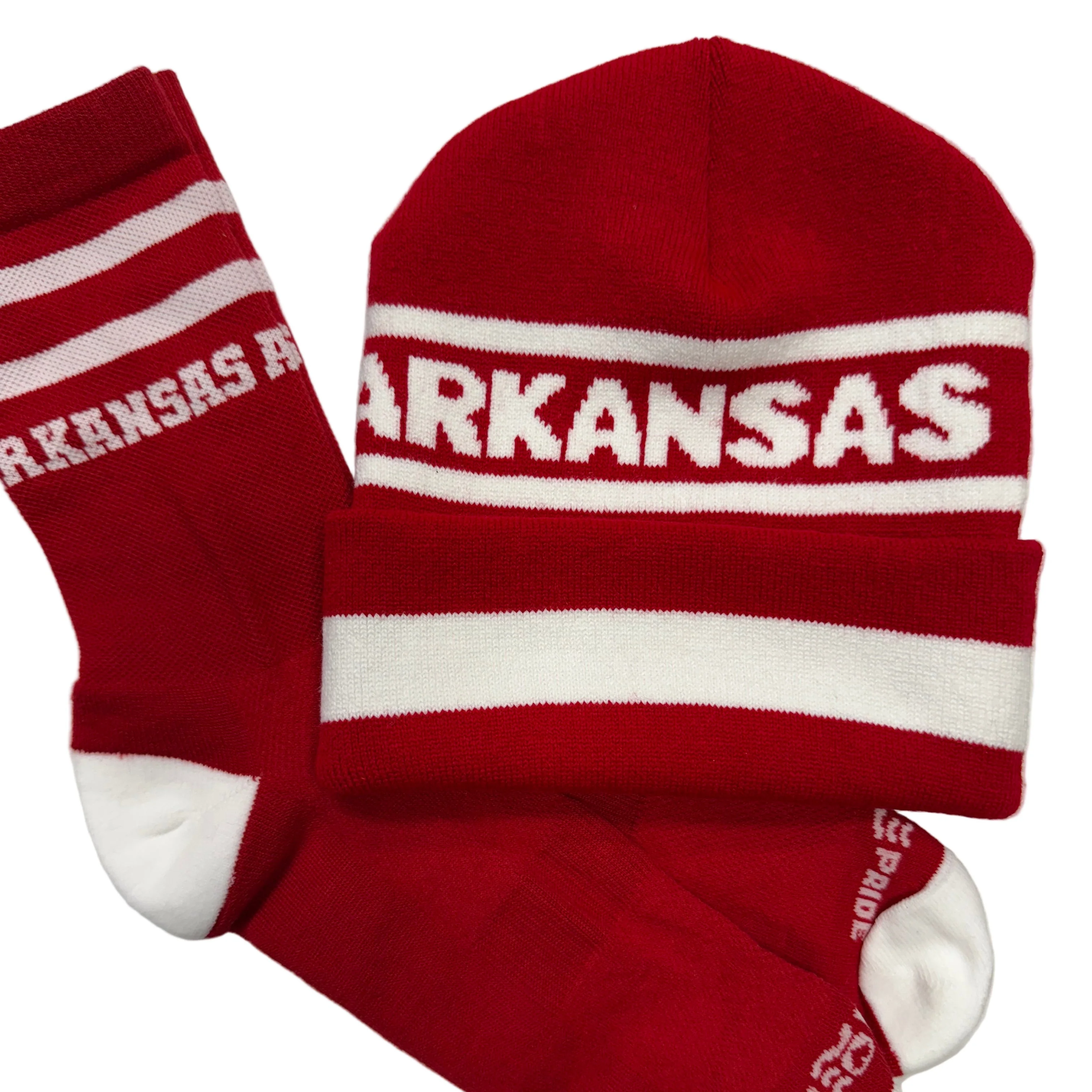 Town Pride - Red Crew Socks, Arkansas - Image 3