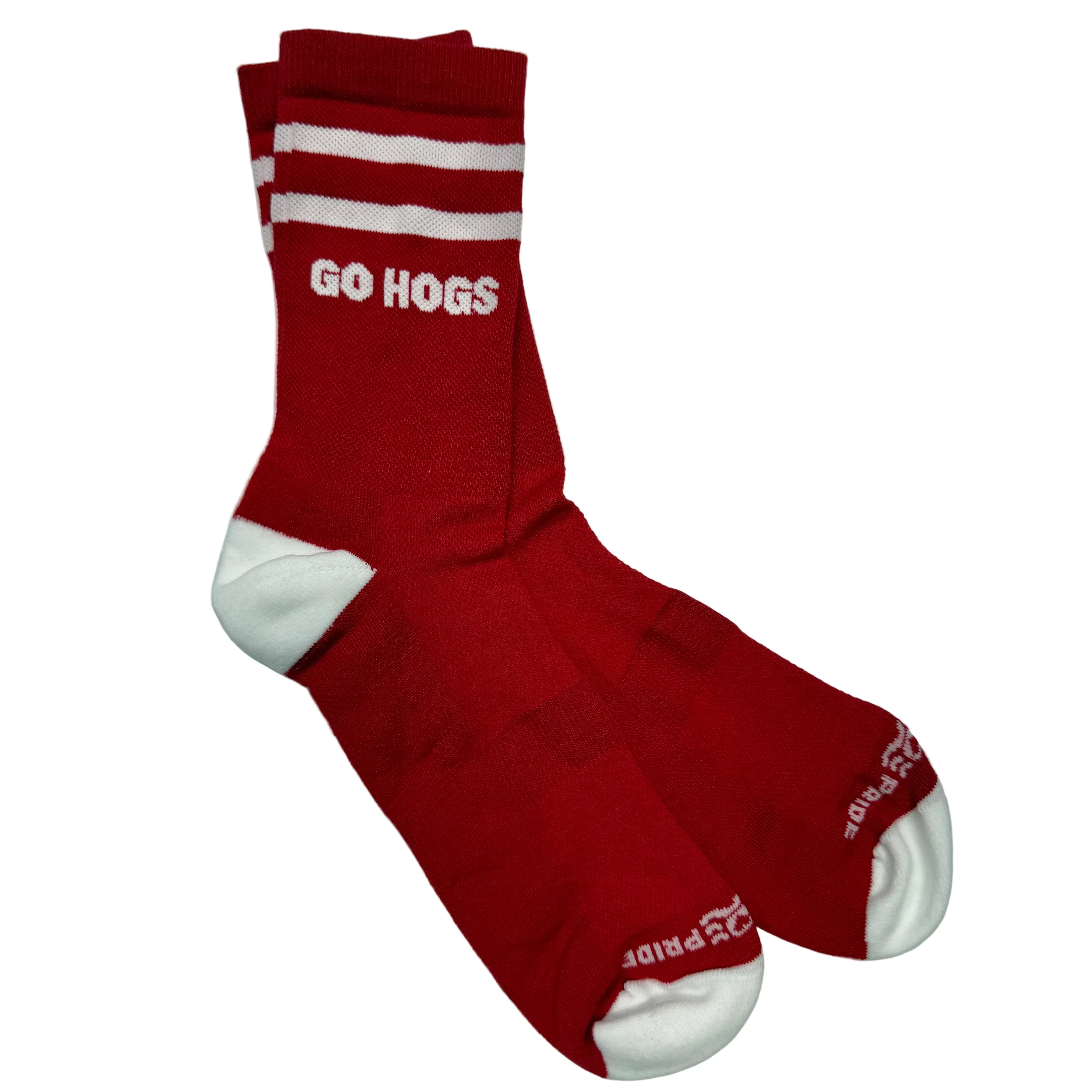 Town Pride - Red Crew Socks, Go Hogs