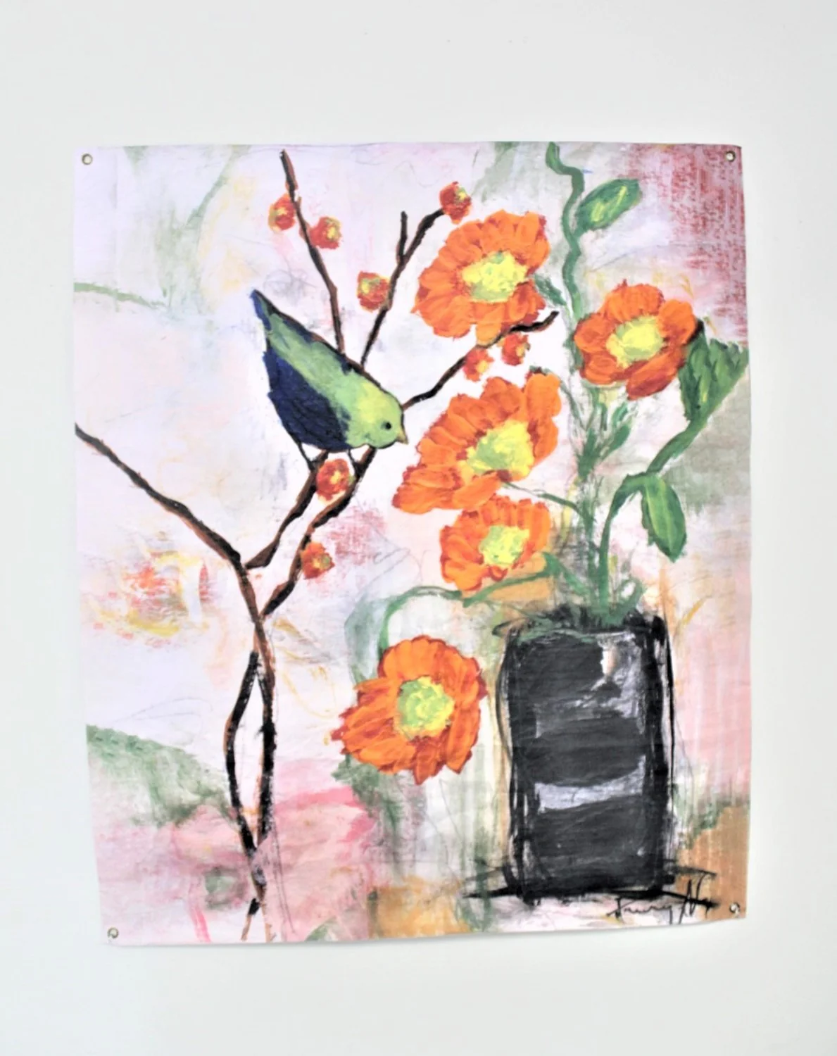 Trade Cie - Paper Art, Vase of Flowers with Bird