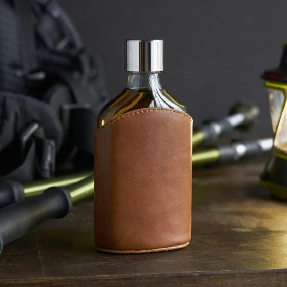 Viski - Admiral Parker Leather-Wrapped Glass Flask