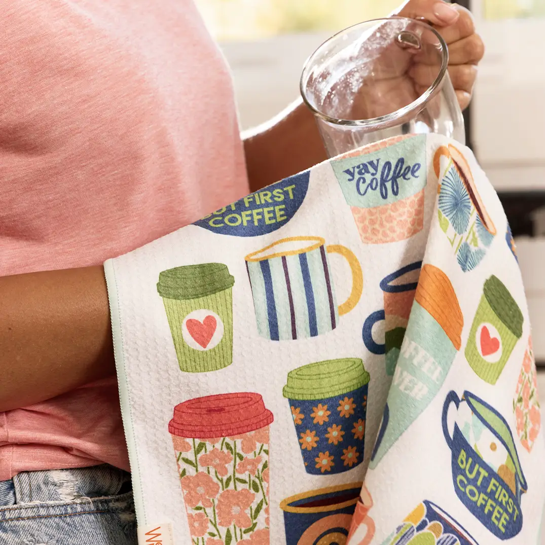 Werkshoppe - But First Coffee Microfiber Dishtowel - Image 3