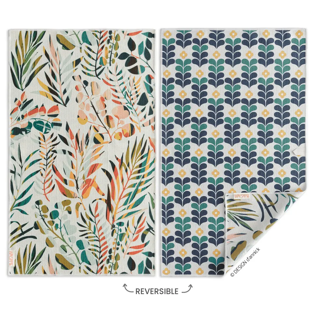Werkshoppe - Colorful Leaves Microfiber Dishtowel