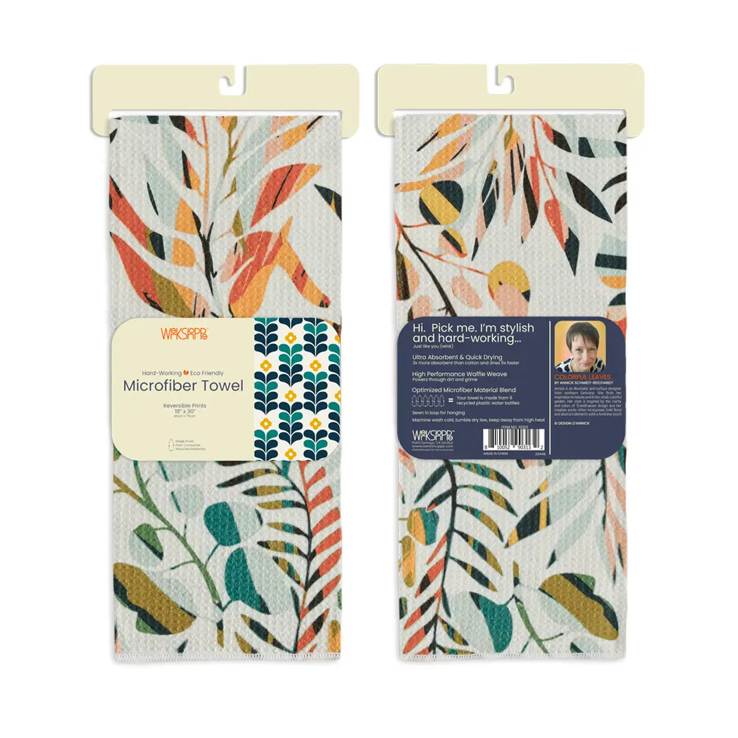 Werkshoppe - Colorful Leaves Microfiber Dishtowel - Image 2