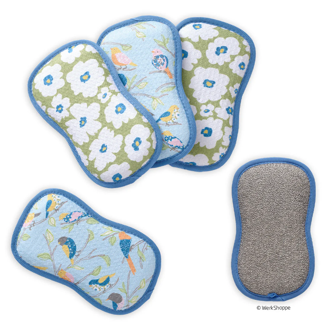 Werkshoppe - Floral Finch & Friends Scrubbie Set