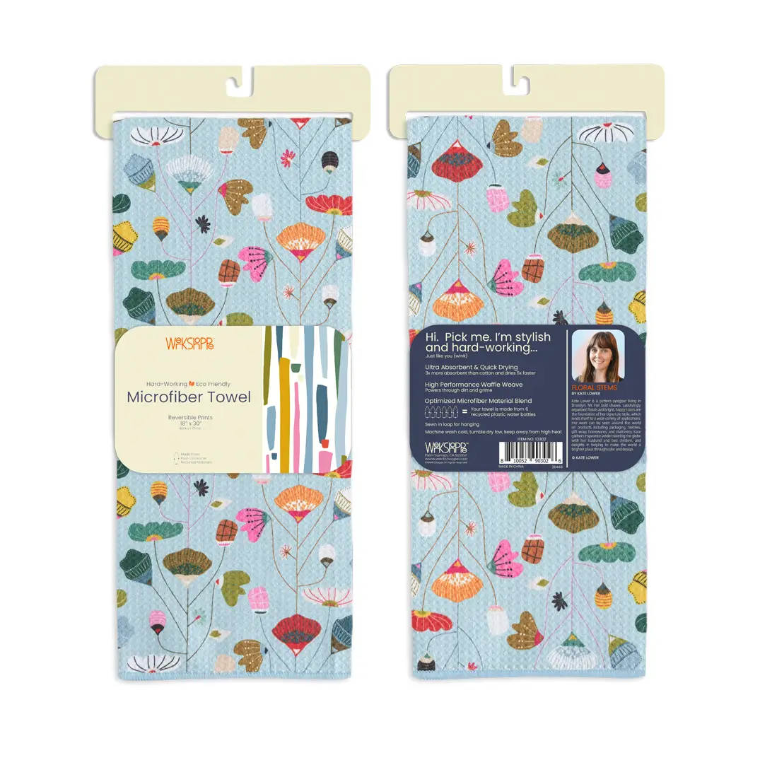 Werkshoppe - Floral Stems Microfiber Dishtowel - Image 2