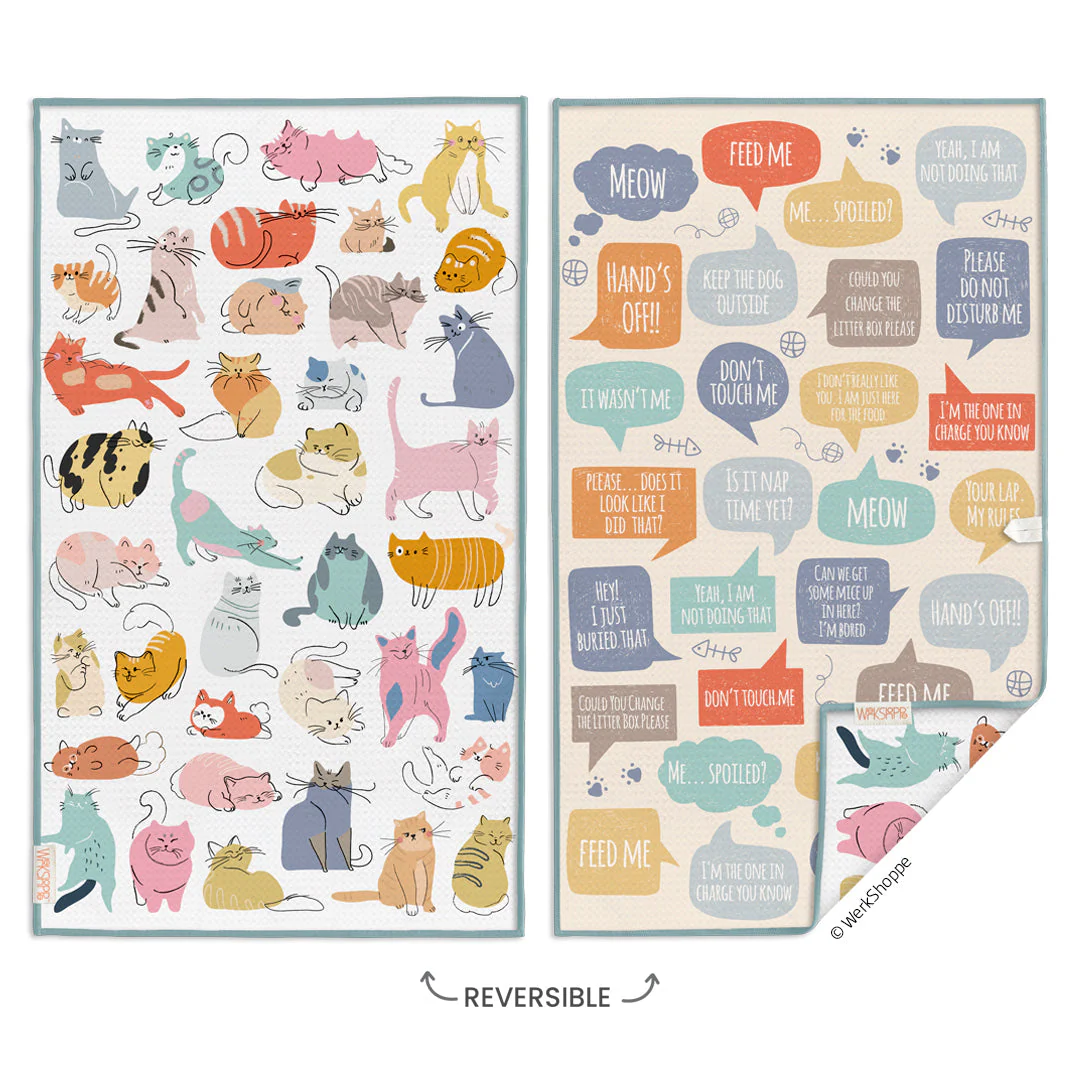 Werkshoppe - If Cats Could Talk Microfiber Dishtowel