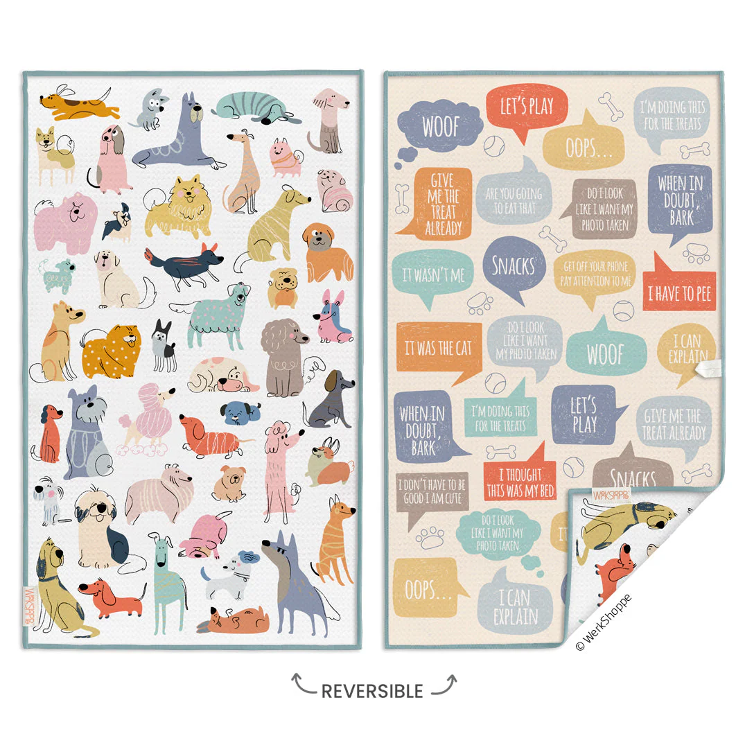 Werkshoppe - If Dogs Could Talk Microfiber Dishtowel