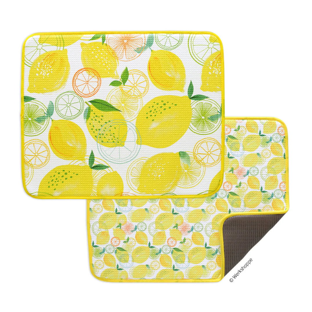 Werkshoppe - Lemon Plaid Dish Drying Mats
