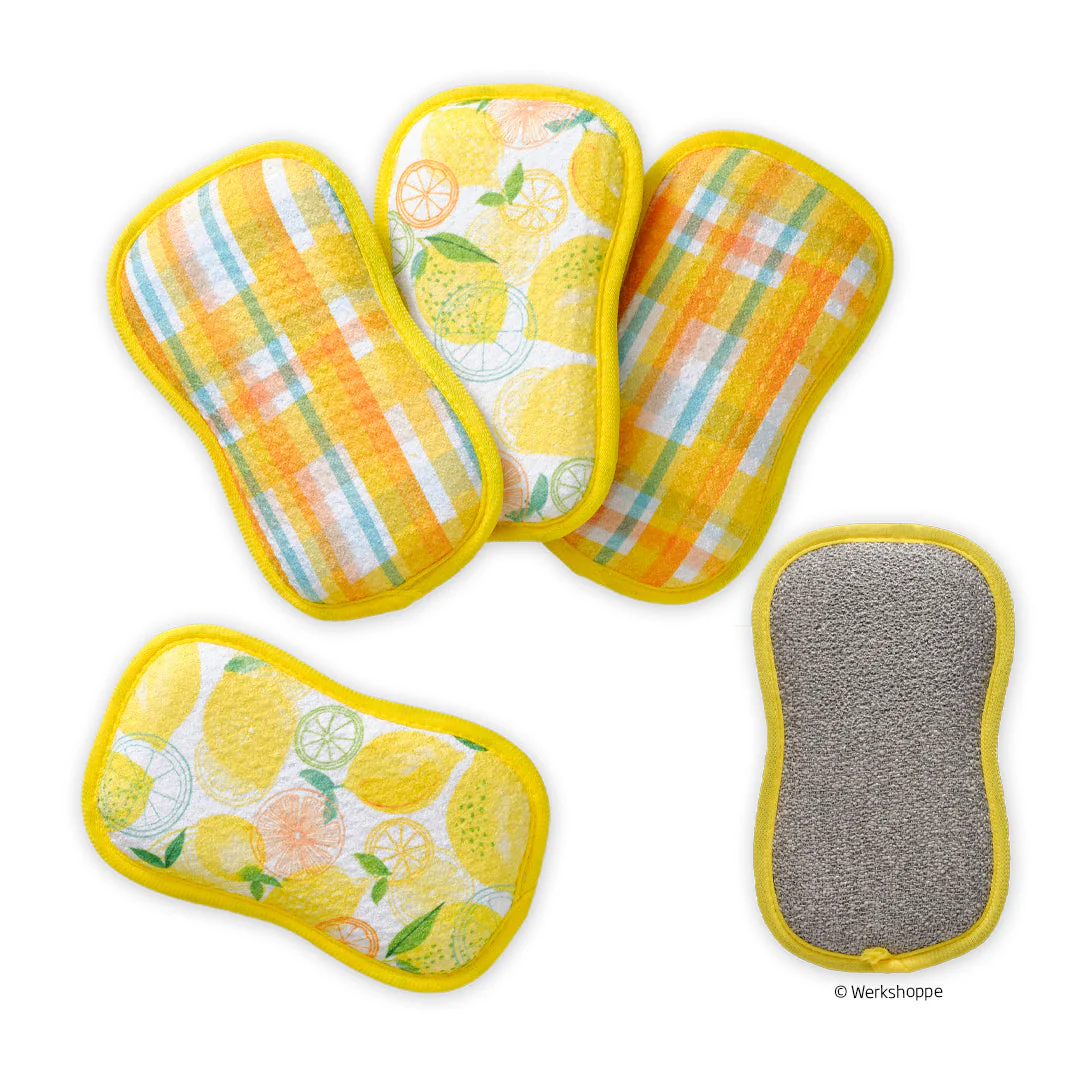 Werkshoppe - Lemon Plaid Scrubbie Set