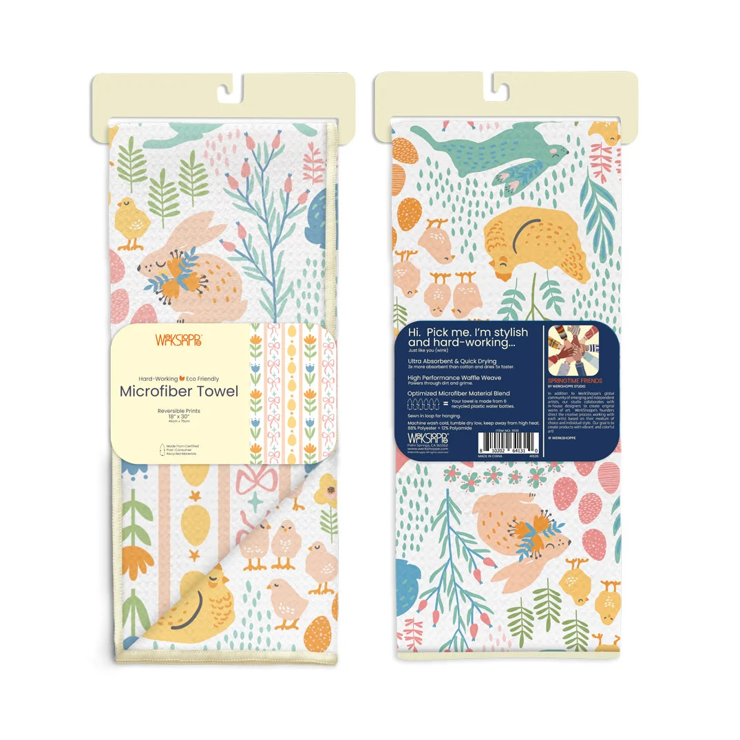 Werkshoppe - Springtime Friends Microfiber Dishtowel - Image 2