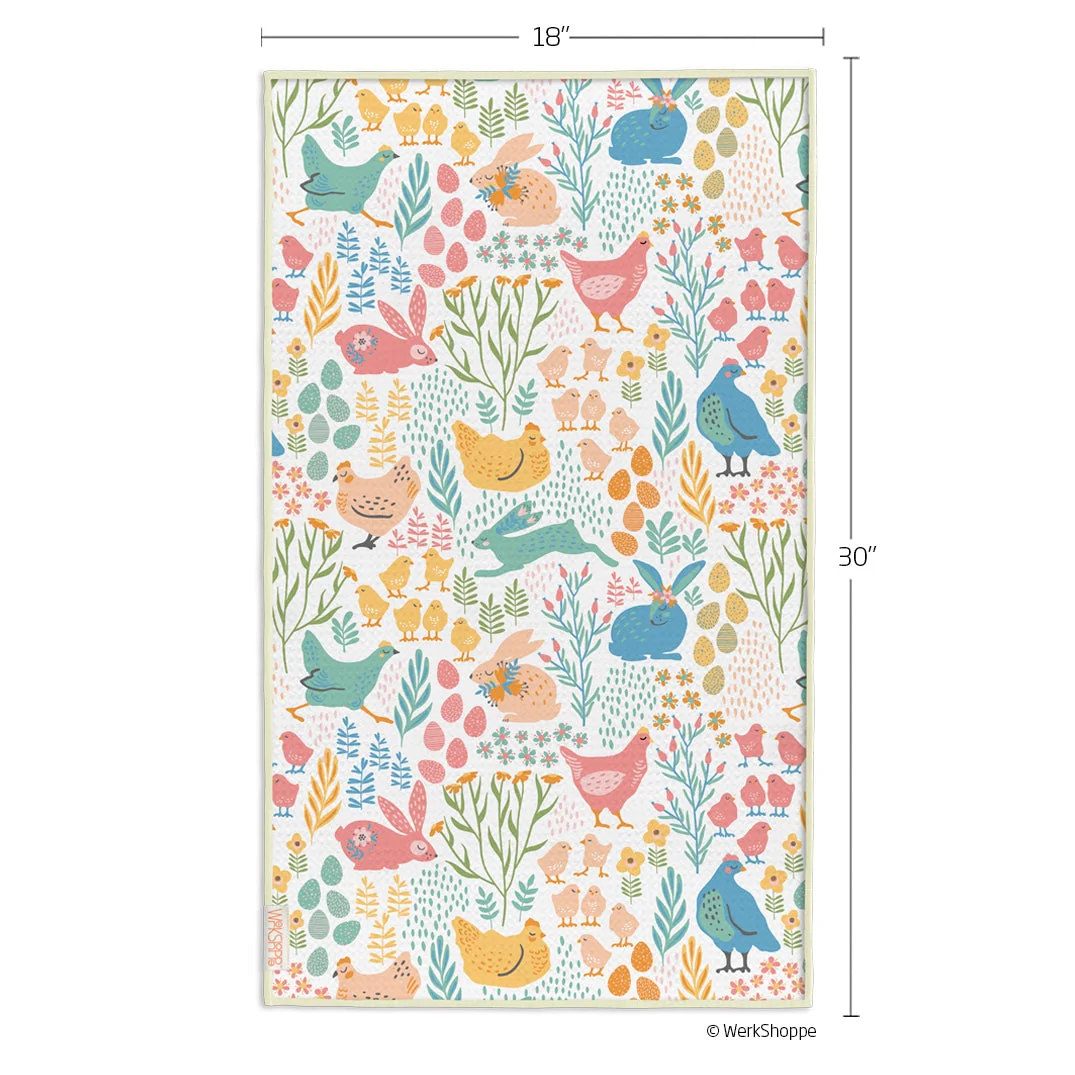 Werkshoppe - Springtime Friends Microfiber Dishtowel - Image 3
